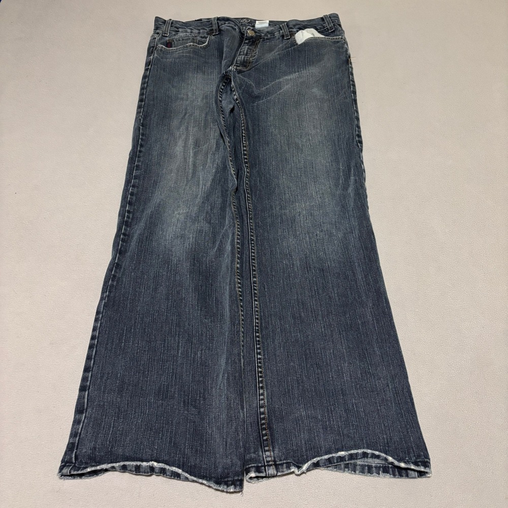 Warehouse One Mens Wide Leg Baggy Denim Jeans 38 Dark Wash Blue Grunge